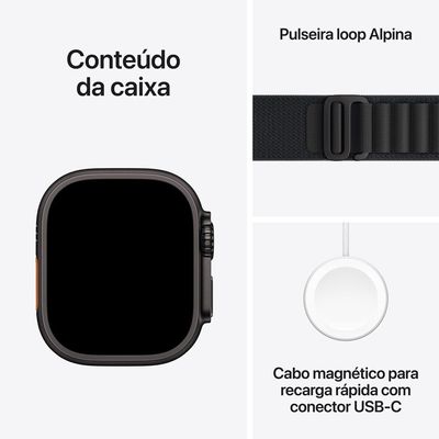 Apple Watch Ultra 3 GPS+ Cellular 49mm Pulseira Loop Alpina Preta
