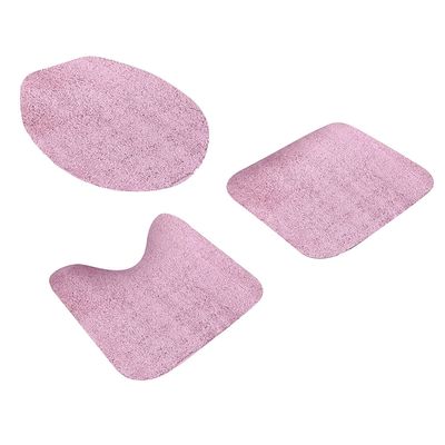 Jogo de Tapetes para Banheiro Tapetes Junior Color Pop em Algodão Rosa Antiderrapante 3 Peças UNICA