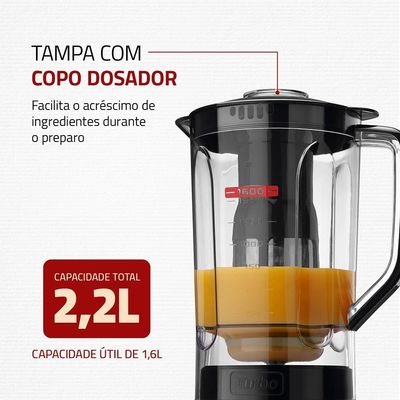 Liquidificador Mondial Turbo Power L-99 FB Preto 500W com 3 Velocidades Preto / 110