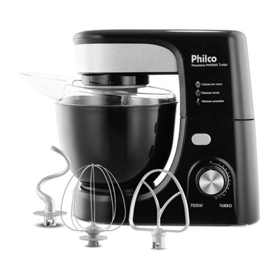Batedeira Planetária Philco PHP500 Turbo com 11 Velocidades e 500W – Preto Preto / 110