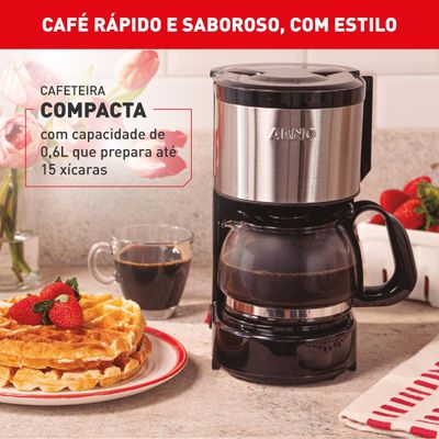 Cafeteira Elétrica Arno Perfectta Inox CFPI 12 Xícaras - Preta Inox,Preto / 220