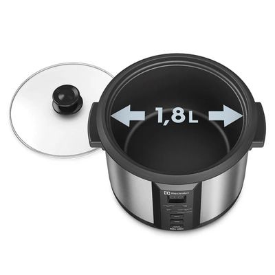 Panela Elétrica Multiuso Electrolux Chef ECC20 Digital 1,8 L - Preta/Inox Preto,Aço escovado / 220