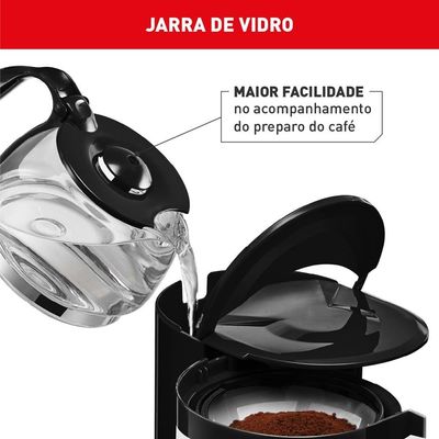 Cafeteira Elétrica Arno Perfectta Inox CFPI 12 Xícaras - Preta Inox,Preto / 220