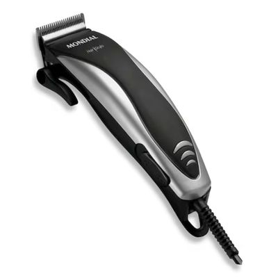 Máquina de Cortar Cabelo Mondial Hair Stylo CR-02 4 com Pentes - Prata/Preta Preto,Prata / 110
