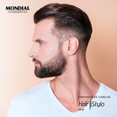 Máquina de Cortar Cabelo Mondial Hair Stylo CR-02 4 com Pentes - Prata/Preta Preto,Prata / 110