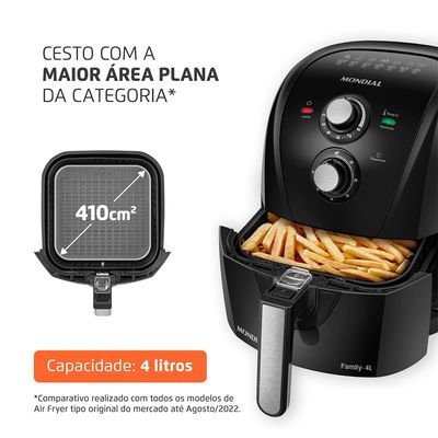 Fritadeira Elétrica Sem Óleo Air Fryer Mondial Family AFN40FB 4 L  Preta Preto / 110