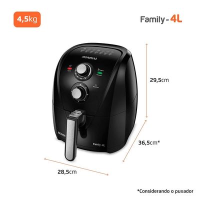 Fritadeira Elétrica Sem Óleo Air Fryer Mondial Family AFN40FB 4 L  Preta Preto / 110