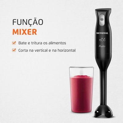 Mixer Mondial Pratic M-15-B 2 em 1 com Copo Medidor Preto – 200 W Preto / 220