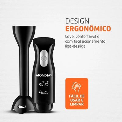 Mixer Mondial Pratic M-15-B 2 em 1 com Copo Medidor Preto – 200 W Preto / 220