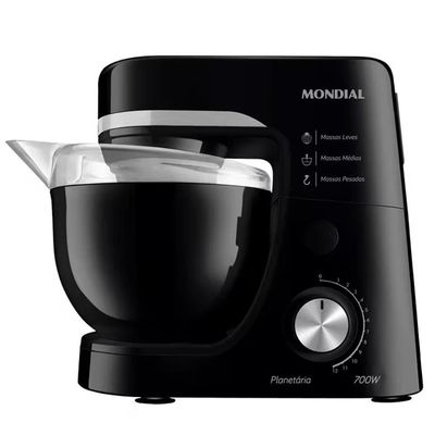 Batedeira Planetária Mondial BP-03 com 12 Velocidades e 700W – Preto Preto / 220