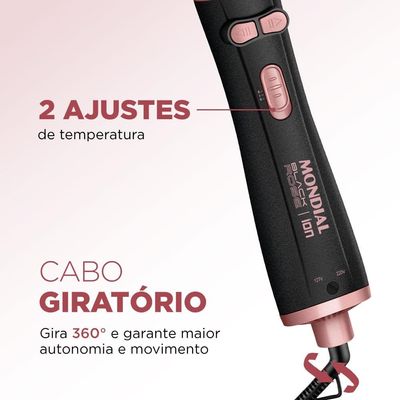 Escova Rotativa Mondial ERB-01 1200 W Bivolt - Preto/Golden Rose