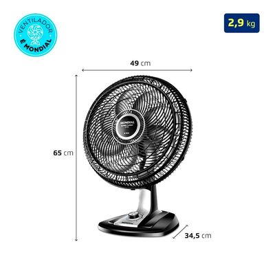 Ventilador de Mesa 40cm Mondial Super Turbo VTX-40-8P 8 Pás 3 Velocidades Preto Preto / 110