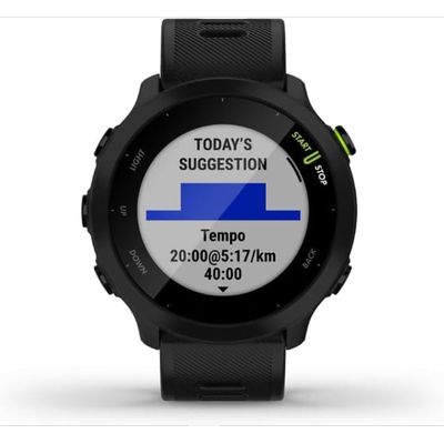 Relógio Garmin Forerunner 55 Monitor Cardíaco E Gps 42mm Black Mesh Black Preto