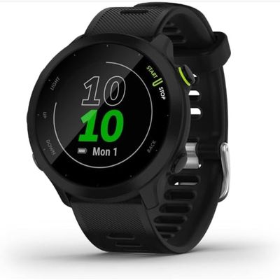 Relógio Garmin Forerunner 55 Monitor Cardíaco E Gps 42mm Black Mesh Black Preto