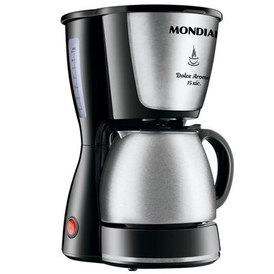 Cafeteira Elétrica Mondial Dolce Arome Thermo Inox C-34 15 Xícaras – Preta/Inox Inox,Preto / 220