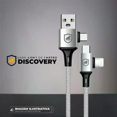 Kit Carregamento Rápido GaN 20W com Cabo 4 em 1 65W USB-C Lightning - Gshield