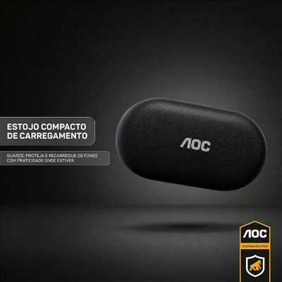 Fone de Ouvido Bluetooth Ear Clip - Preto - AOC