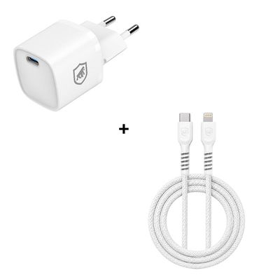 Kit Carregador de Parede Universal 20W + Cabo Dual Armor 1M Tipo C / Lightning 27W - Gshield