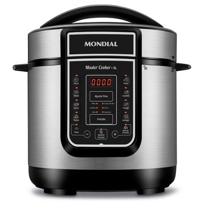Panela Elétrica de Pressão Mondial Digital Master Cooker PE-40 3L - Preta/Inox Inox,Preto / 110