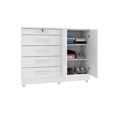 Cômoda Istambul c/2 Portas 5 Gavetas e Pés Cinamomo Tcil