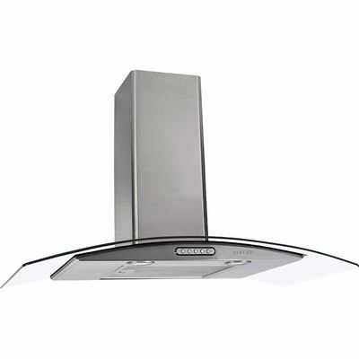 Coifa de Parede Slim Vidro Curvo Duto Inox 90cm Fogatti Inox / 110v