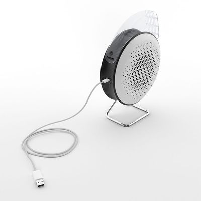 Ventilador de Mesa Portátil USB Praxis Branco com Preto / 110v