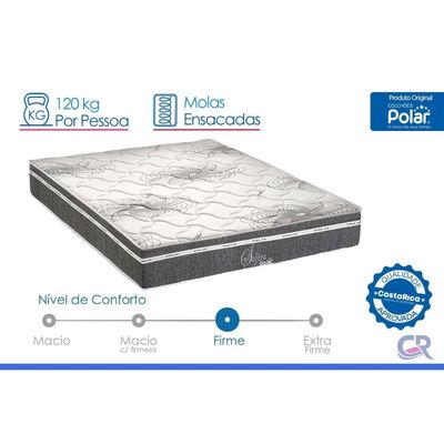 Colchão Casal Molas Polar Ensacadas Safira 138x188x24