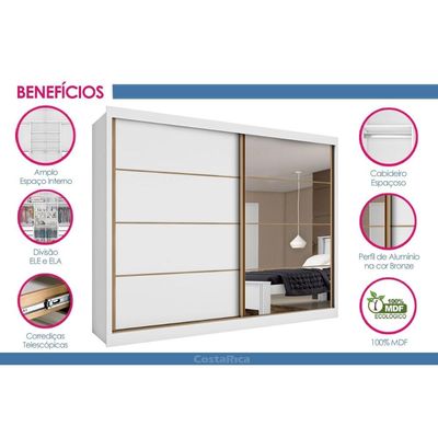 Guarda Roupa Casal 2Ptas c/Esp Sevilha Brauna Europa