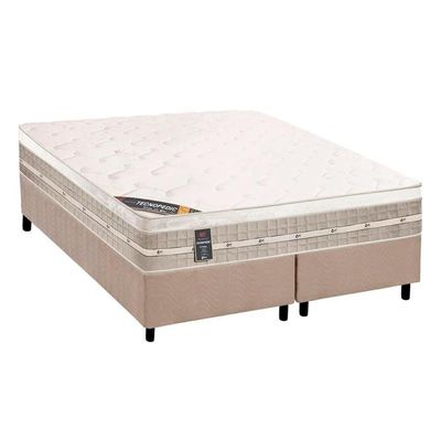 Cama Box CRC King +Colchão Molas Master Pocket Premium Castor 193x203