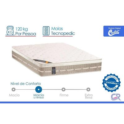 Cama Box CRC King +Colchão Molas Master Pocket Premium Castor 193x203