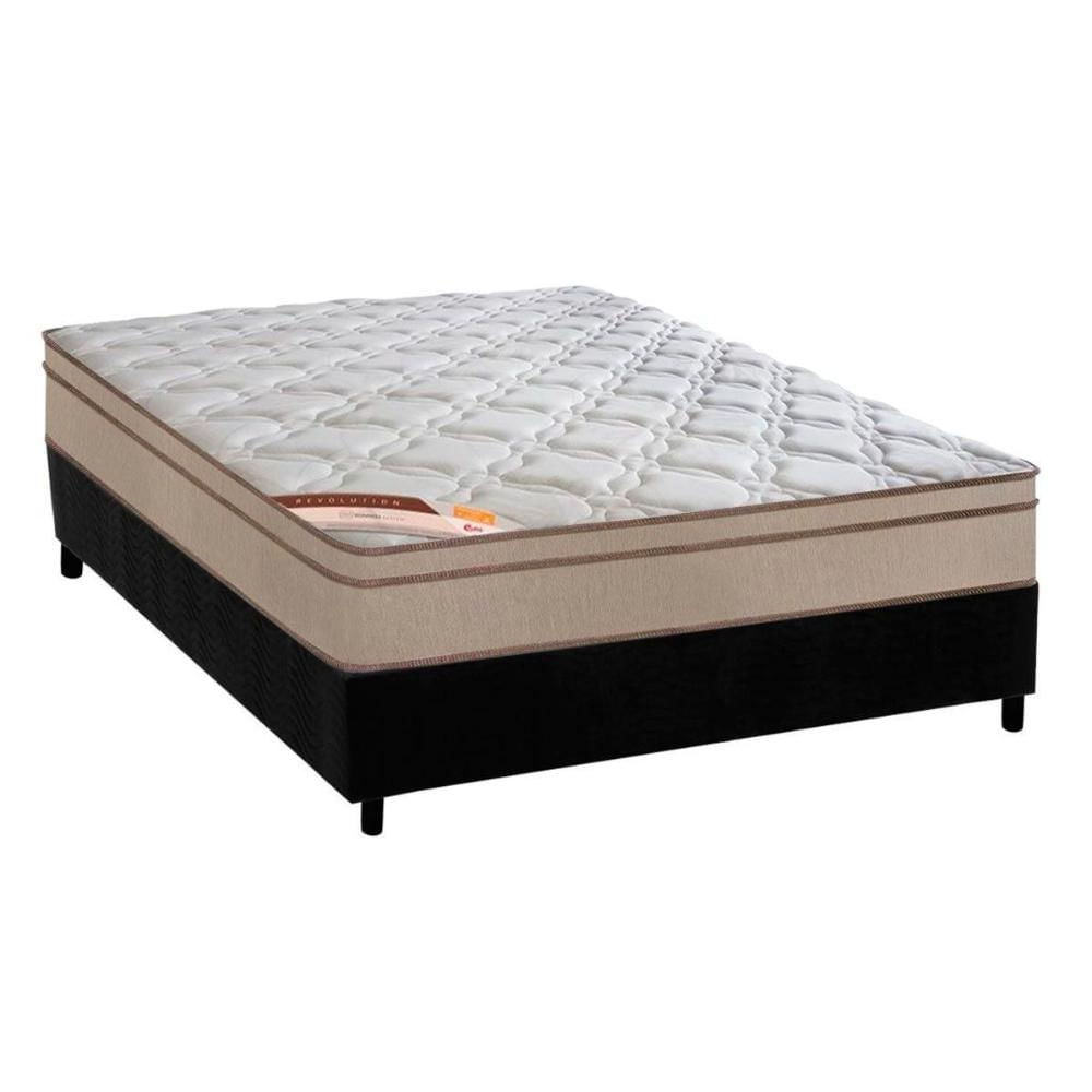 Cama Box CRC Casal +Colchão Molas Master Pocket Revolution Castor 138x188