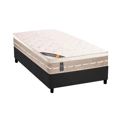 Cama Box CRC Solteiro +Colchão Molas Master Pocket Premium Castor 88x188