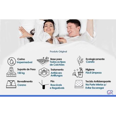 Cama Box CRC Queen +Colchão D45 Espuma High Foam Ortobom 158