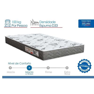 Colchão Solteiro Espuma Orthoflex D33 Comfortpedic Line 78x188x14