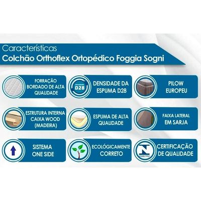 Cama Box CRC Queen +Colchão Anatômico Ortopédico Sogni Orthoflex 158