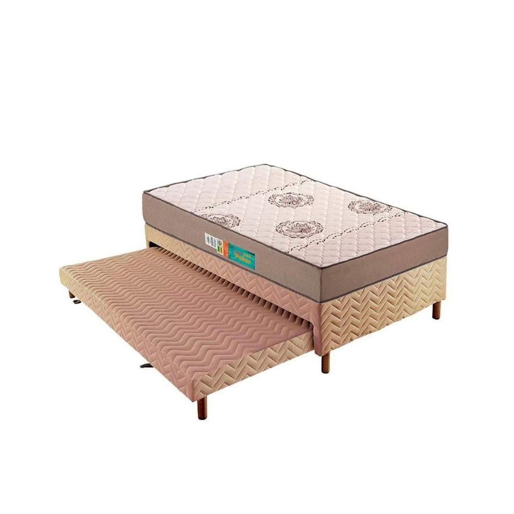 Cama Box CRC Solteiro +Colchão D33 Espuma Pérola Polar 88