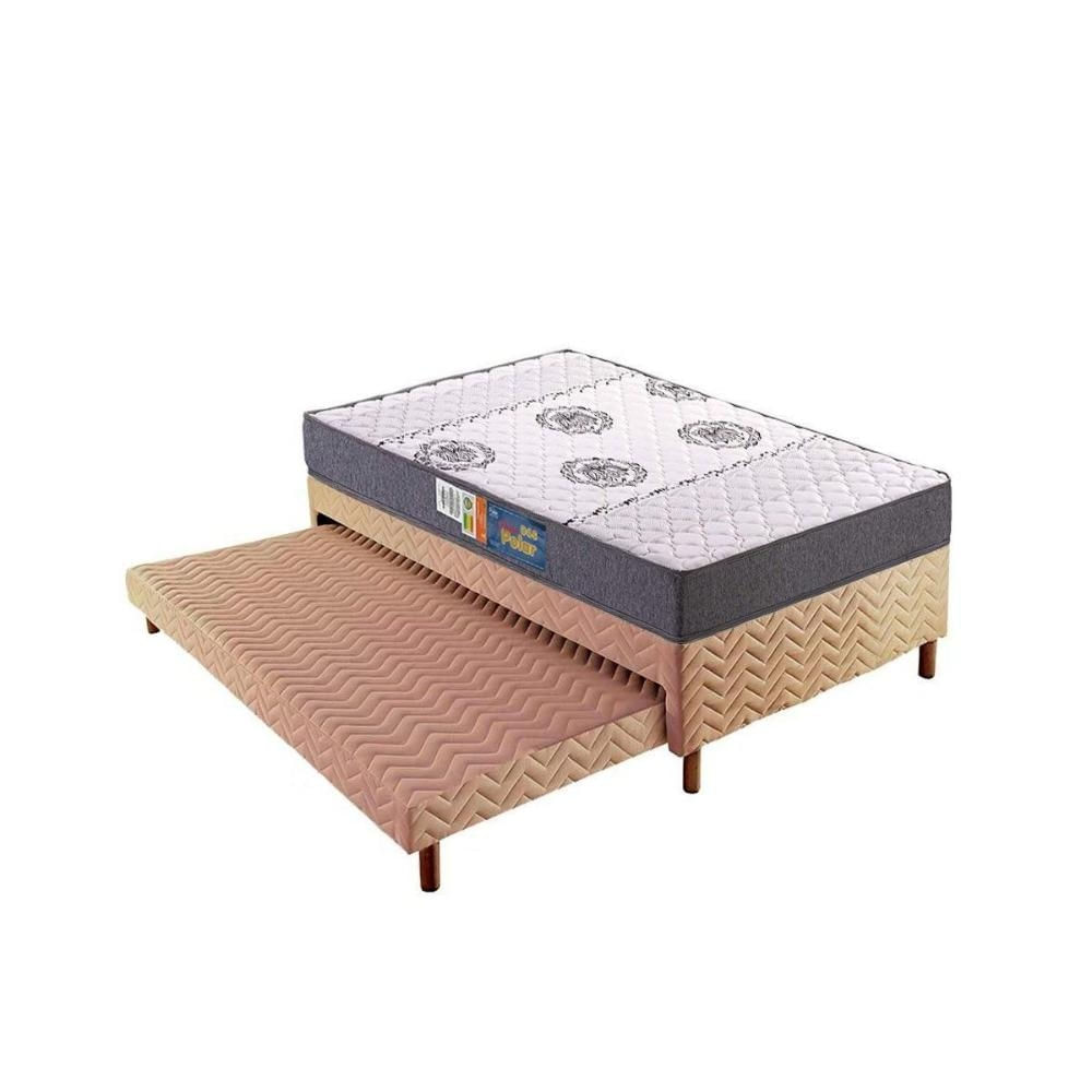 Cama Box CRC Solteiro +Colchão D45 Espuma Pérola Polar 88