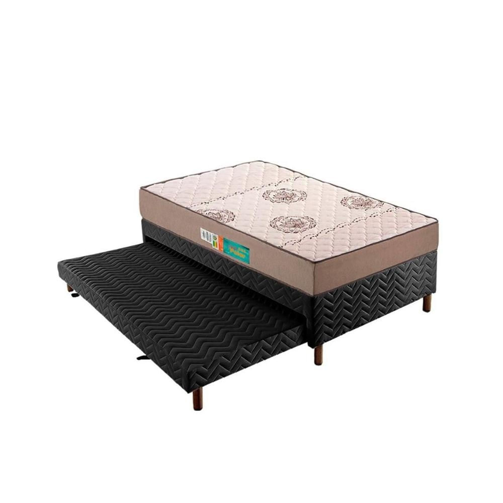 Cama Box CRC Solteiro +Colchão D33 Espuma Pérola Polar 88