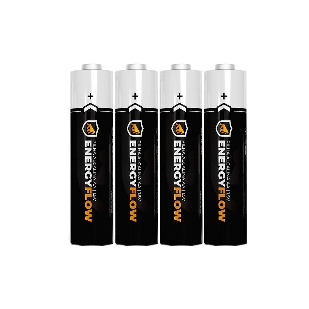 Pilha Alcalina 4 Unidades AAA Energy Flow com Tensão de 1,5V, Alta potência e Durabilidade - Gshield