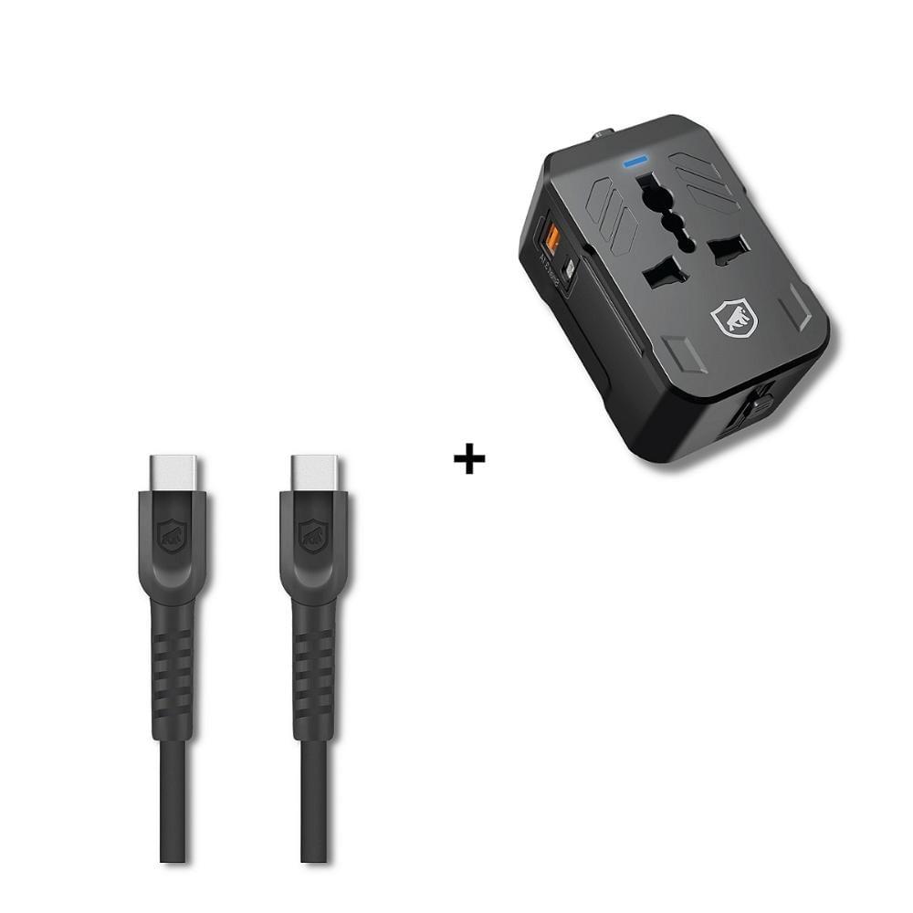 Kit Carregador Universal Turbo Power Delivery + Cabo Dual Shock Tipo C / Type C 1.2m - Gshield