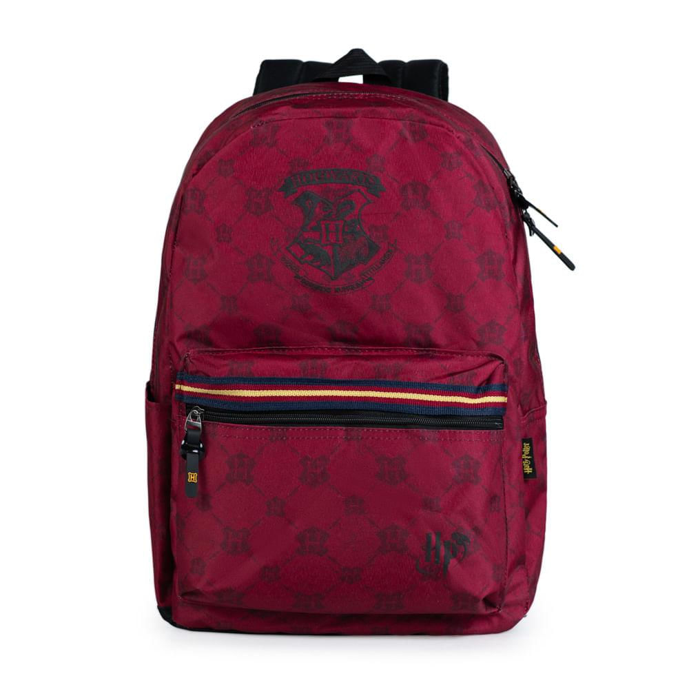 Mochila Escolar Juvenil Harry Potter Brasão Vinho