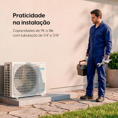 Ar Condicionado 12000 BTUs Split Hi Wall Inverter Elgin Quente e Frio Eco III HJQC12C2WFCF 220V