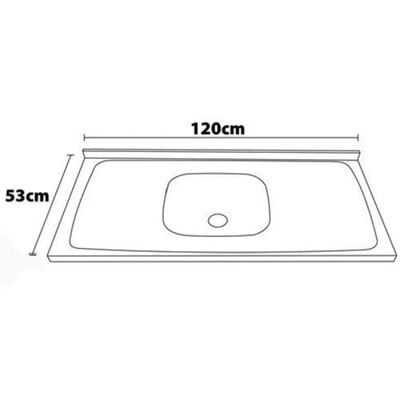 Pia para Cozinha Ghelplus King com Válvula - 120x53cm