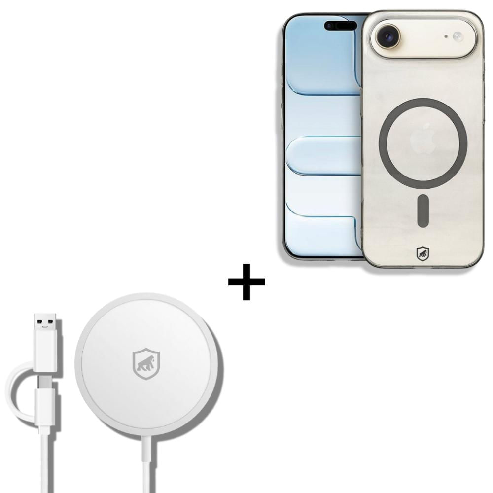 Kit Capa case capinha Crystal Slim Titanium para iPhone Air + Carregador Wireless MagSafe - Gshield