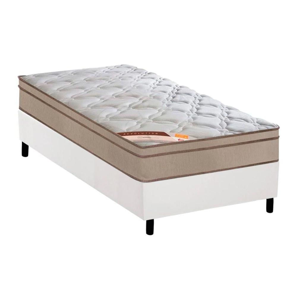 Cama Box CRC Solteiro +Colchão Molas Master Pocket Revolution Castor 88