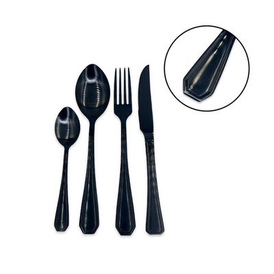 Faqueiro Conjunto Talheres Luxo Black 24 Peças Aço Inox