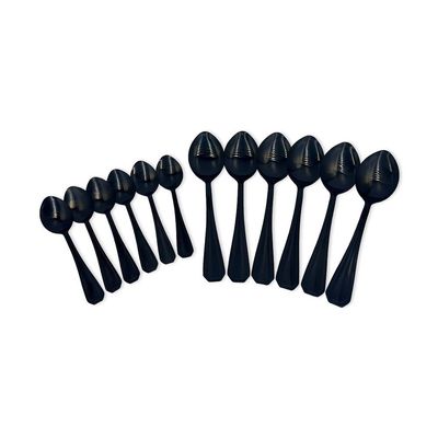 Faqueiro Conjunto Talheres Luxo Black 24 Peças Aço Inox