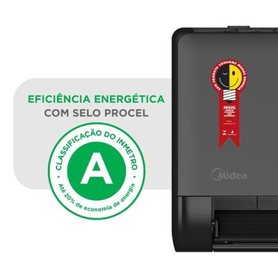 Ar Condicionado 12000 Btus Split Hi Wall Inverter Midea Quente e Frio Ai Ecomaster Grafite 220v