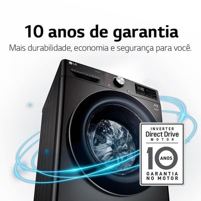 Lavadora e Secadora Elétrica Smart LG WashTower WK17VS6A 17 Kg Aço Escovado com Inteligência Artificial AIDD - 220v