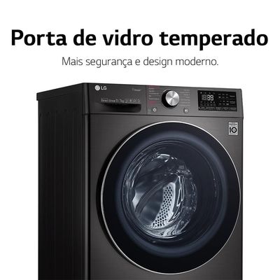 Lavadora e Secadora Elétrica Smart LG WashTower WK17VS6A 17 Kg Aço Escovado com Inteligência Artificial AIDD - 220v